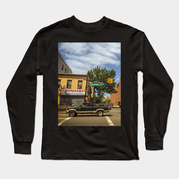 Manhattan Avenue, Greenpoint, Brooklyn, NYC Long Sleeve T-Shirt by eleonoraingrid